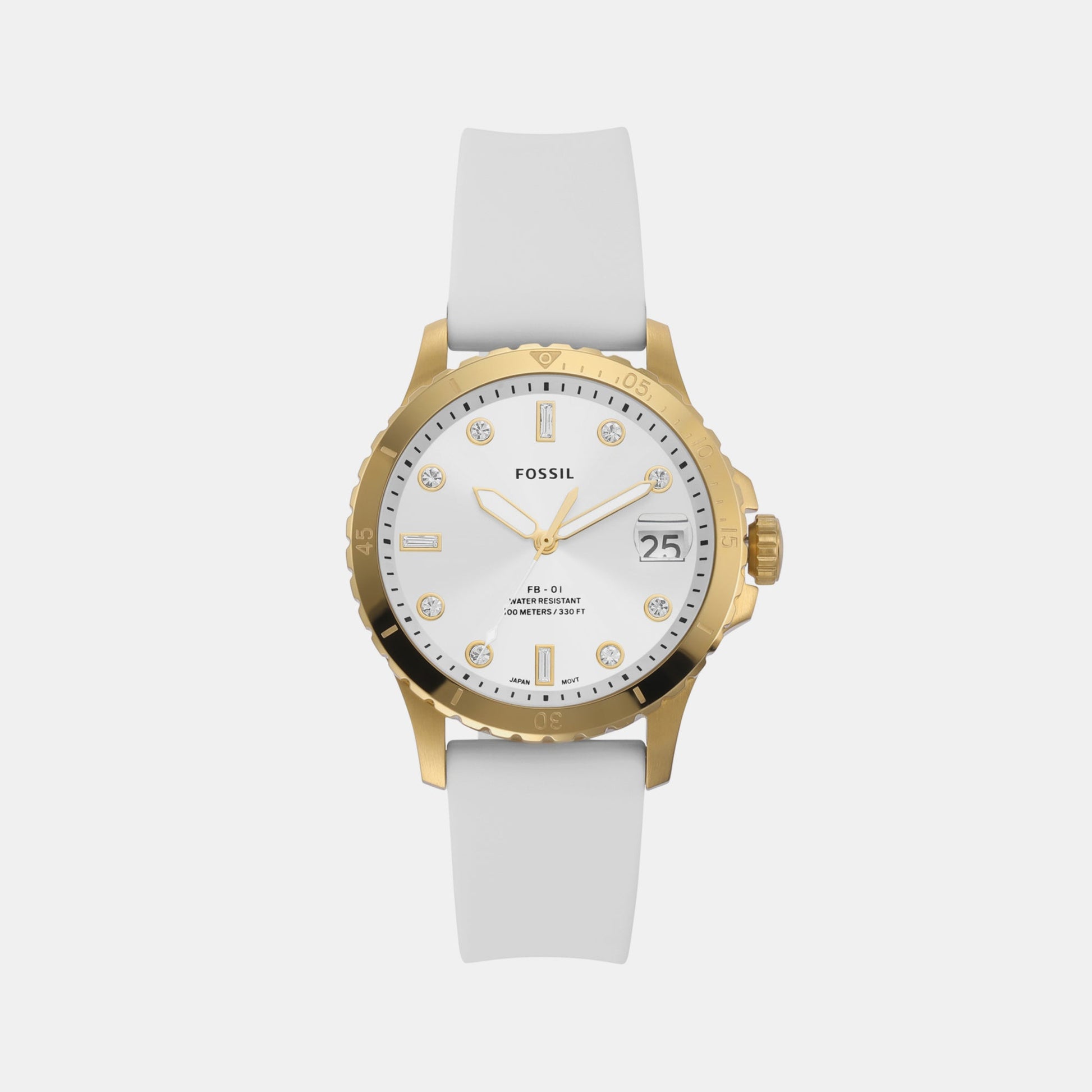 Fb-01 Women Quartz Silver Dial Analog Silicone Watch ES5286