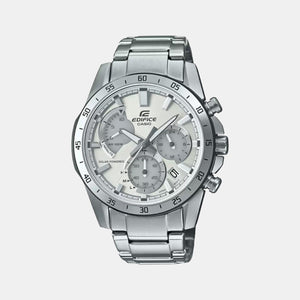 Edifice Men Quartz Silver Dial Chronograph Stainless Steel Watch ED528