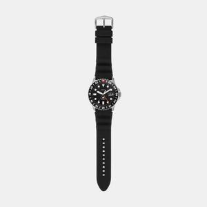 Fossil Blue GMT Men Black Dial Analog Silicone Watch FS6036