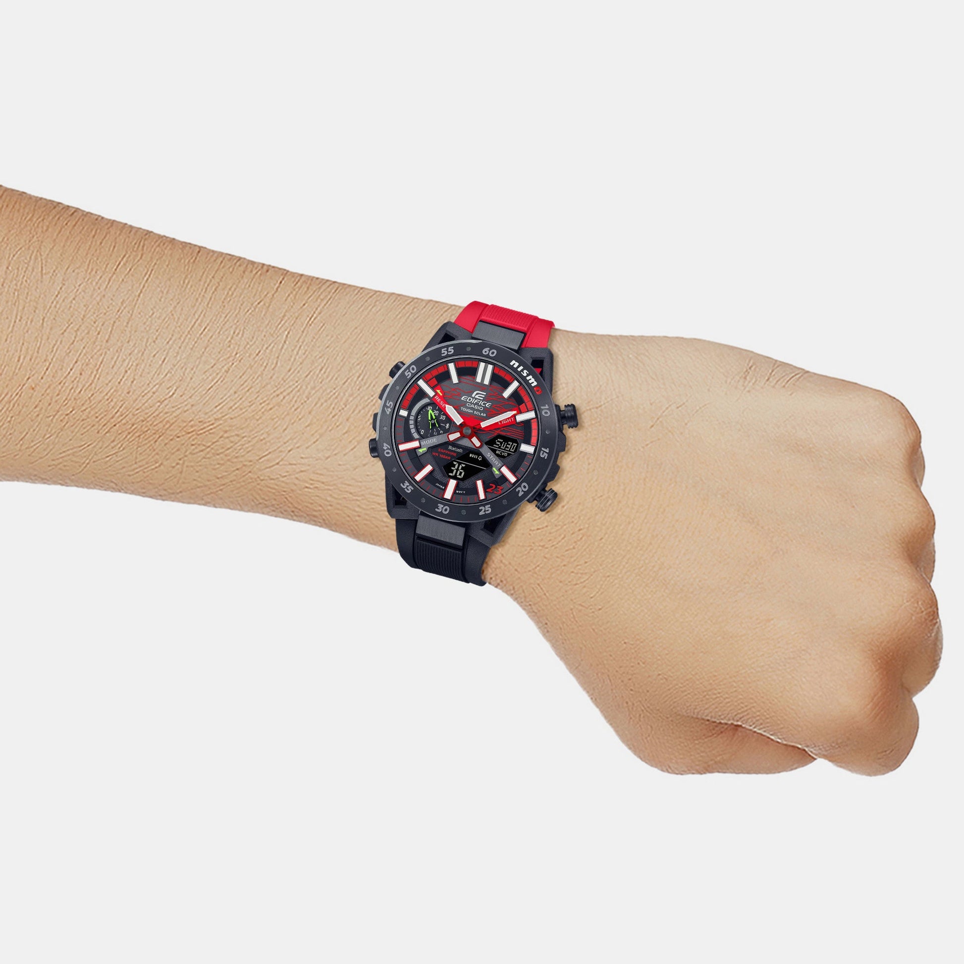 Edifice Men Quartz Black Dial Analog-Digital Resin Watch ED579
