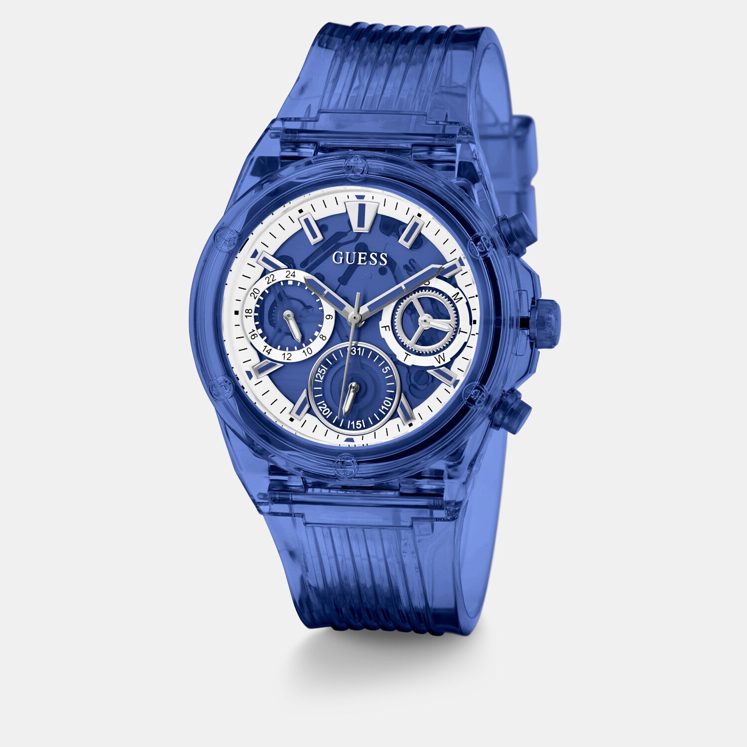 Eco-Friendly Women Quartz Blue Dial Analog Polyester Watch GW0438L3