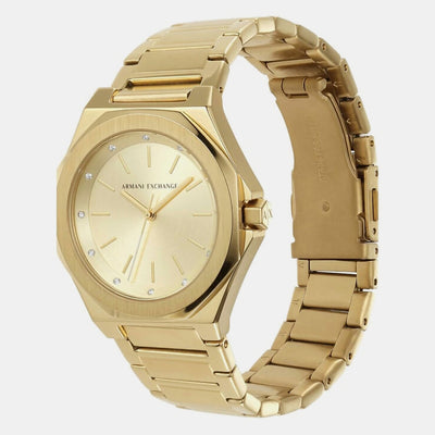 Andrea Women Quartz Gold Dial Analog Stainless Steel Watch AX4608