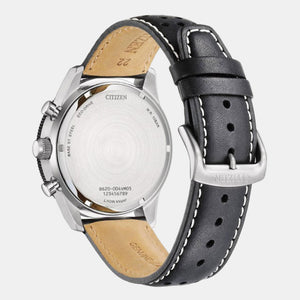 Eco-Drive Men Eco-Drive Cream Dial Chronograph Leather Watch CA4559-13A