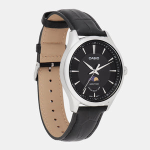 Enticer Men Quartz Black Dial Analog Leather Watch A2167