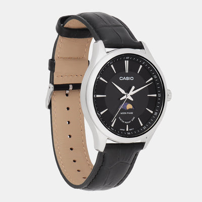 Enticer Men Quartz Black Dial Analog Leather Watch A2167