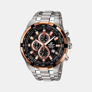 Edifice Men Quartz Black Dial Chronograph Stainless Steel Watch ED368