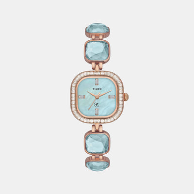Fria Women Quartz Mother Of Pearl Dial Analog Brass Watch TWEL17100