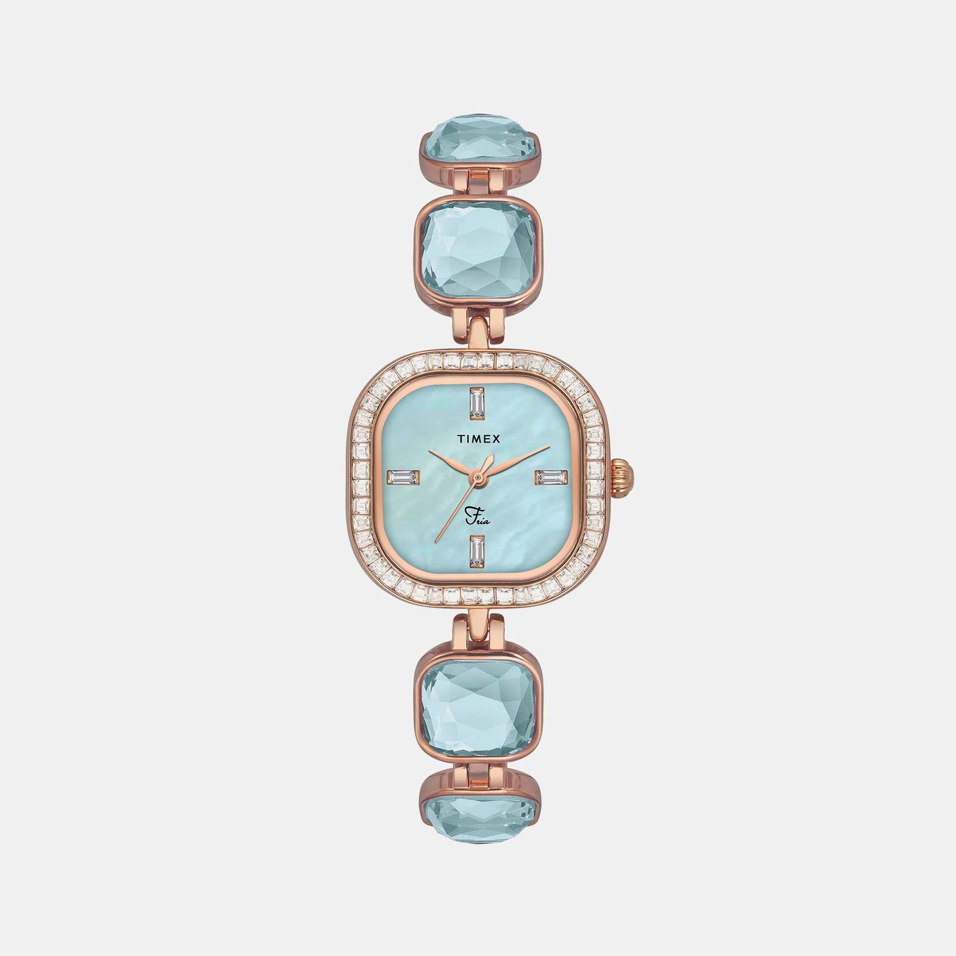 Fria Women Quartz Mother Of Pearl Dial Analog Brass Watch TWEL17100