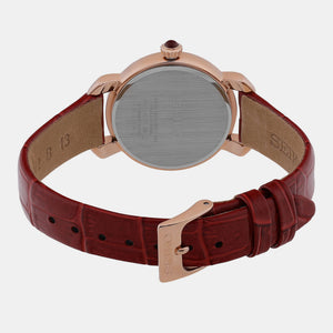 Dress Women Quartz White Dial Analog Leather Watch SUR496P1