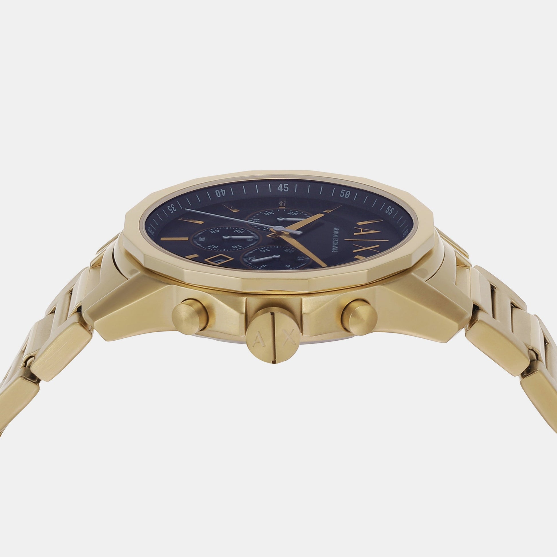 Banks Men Quartz Blue Dial Chronograph Stainless Steel Watch AX7151SET
