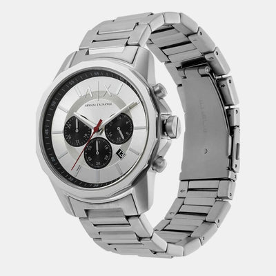 Banks Men Quartz Silver Dial Chronograph Stainless Steel Watch AX1742