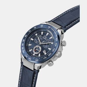 First Class Chrono Men Quartz Blue Dial Chronograph Leather Watch Z35004G7MF
