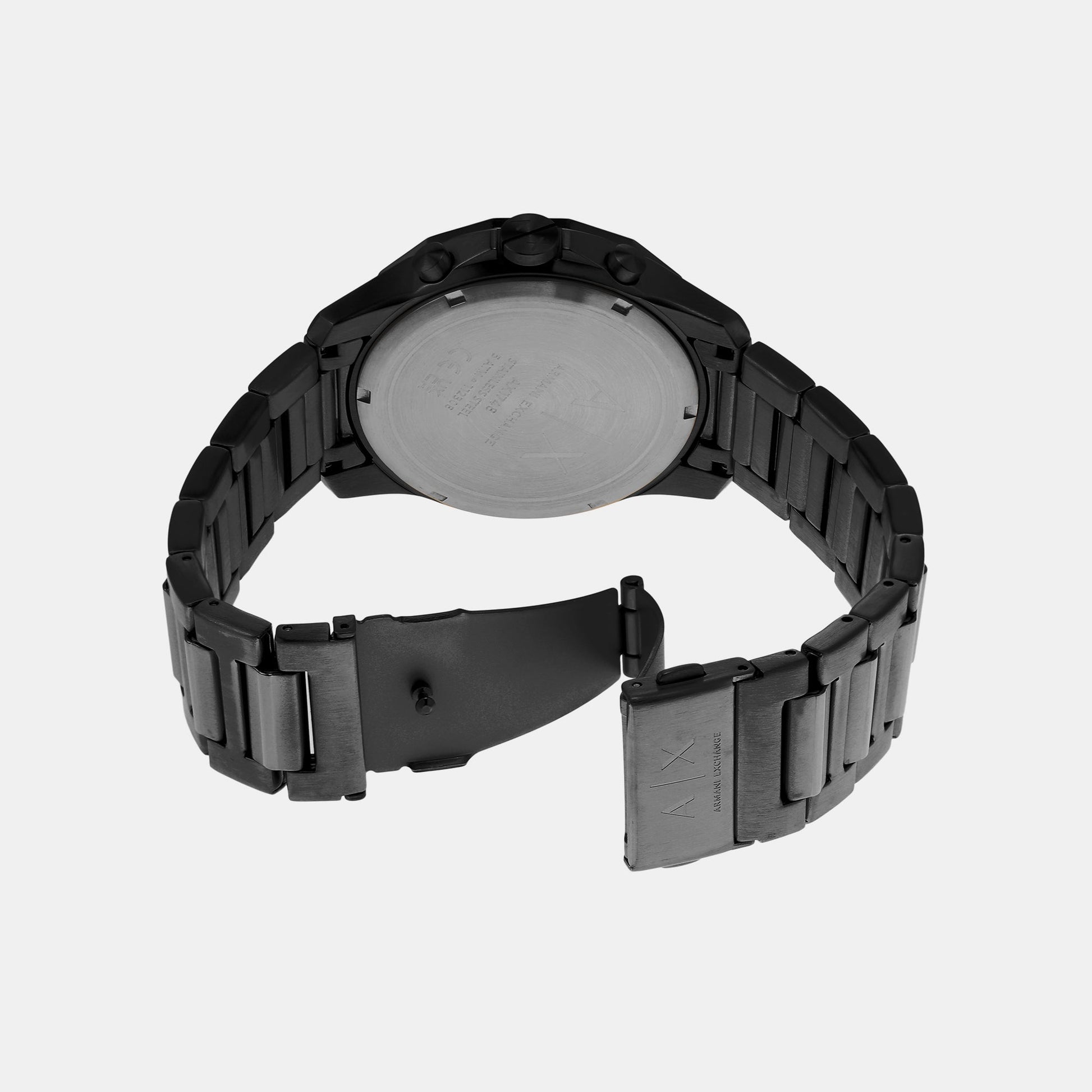 Banks Men Quartz Black Dial Chronograph Stainless Steel Watch AX7153SET