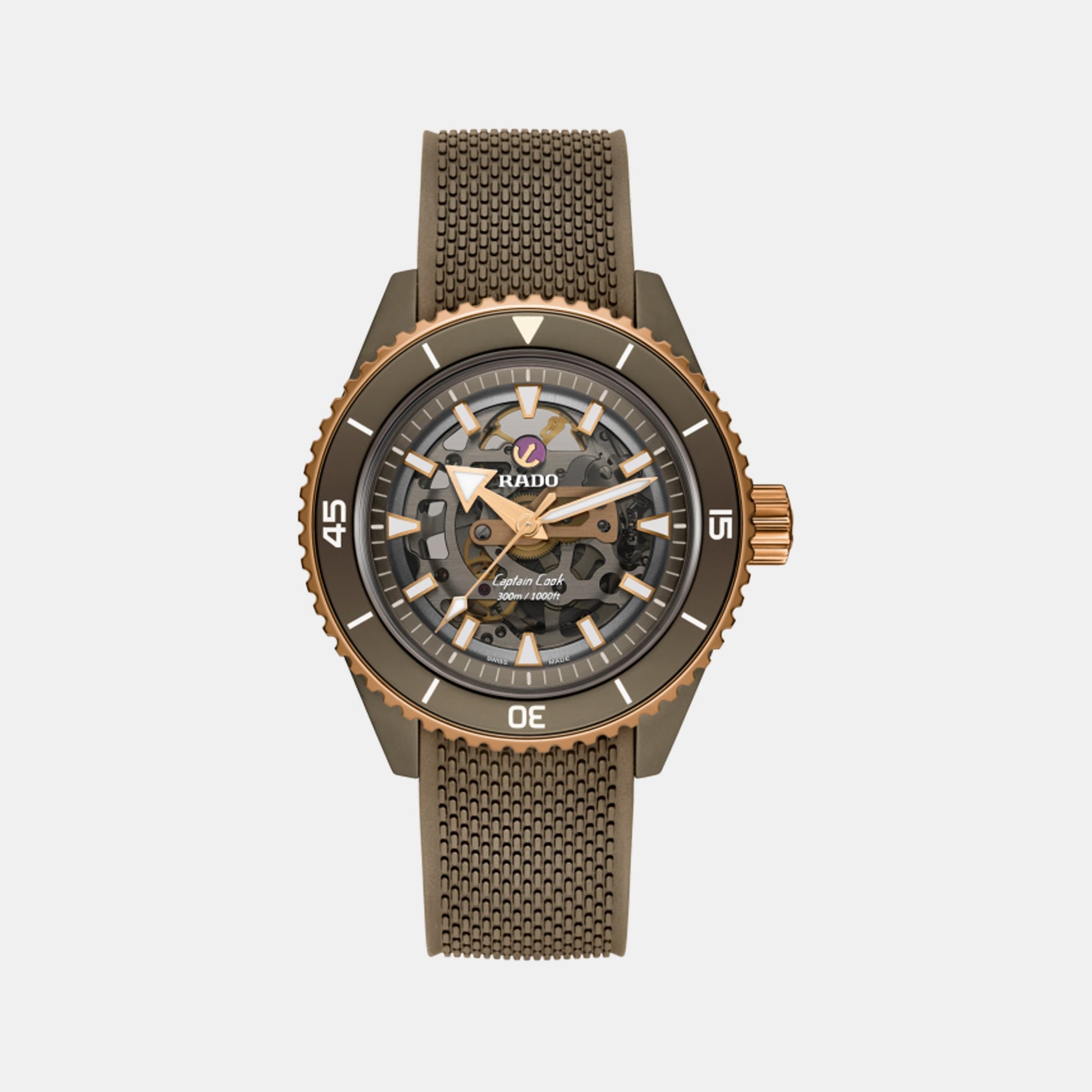 Captain Cook Men Automatic Brown Dial Analog Rubber Watch R32150168