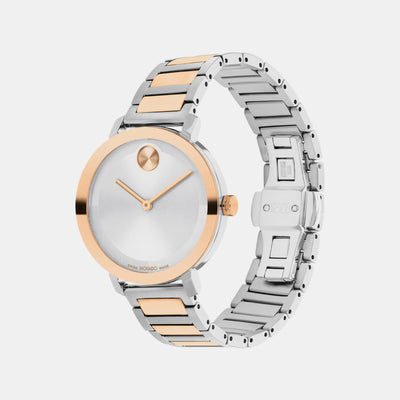 Bold Women Quartz Silver Dial Analog Stainless Steel Watch 3601141