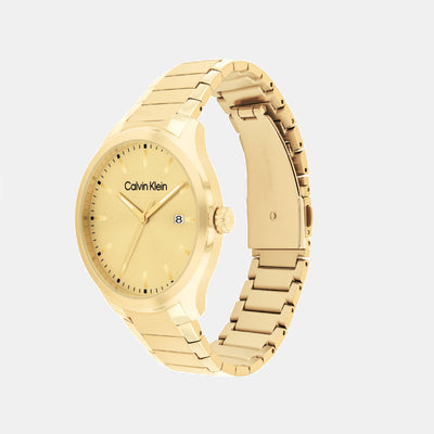 Define Men Quartz Gold Dial Analog Stainless Steel Watch 25200349