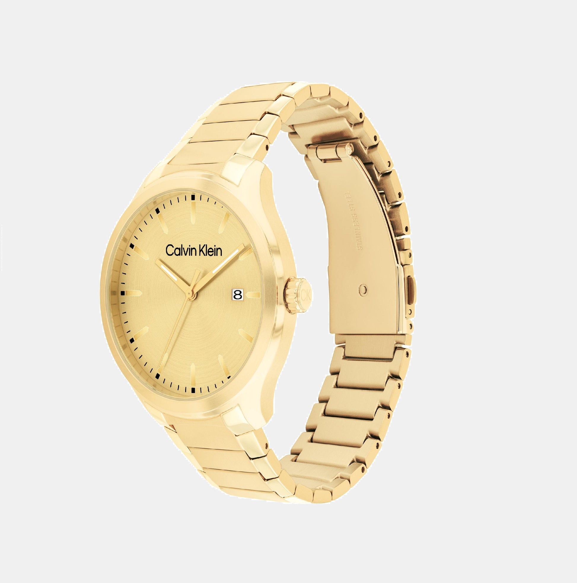 Define Men Quartz Gold Dial Analog Stainless Steel Watch 25200349