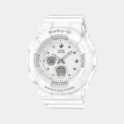 Baby-G Women Quartz White Dial Analog-Digital Resin Watch BX070