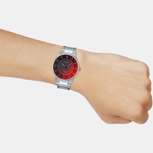 Enticer Men Quartz Red Dial Analog Stainless Steel Watch A2109