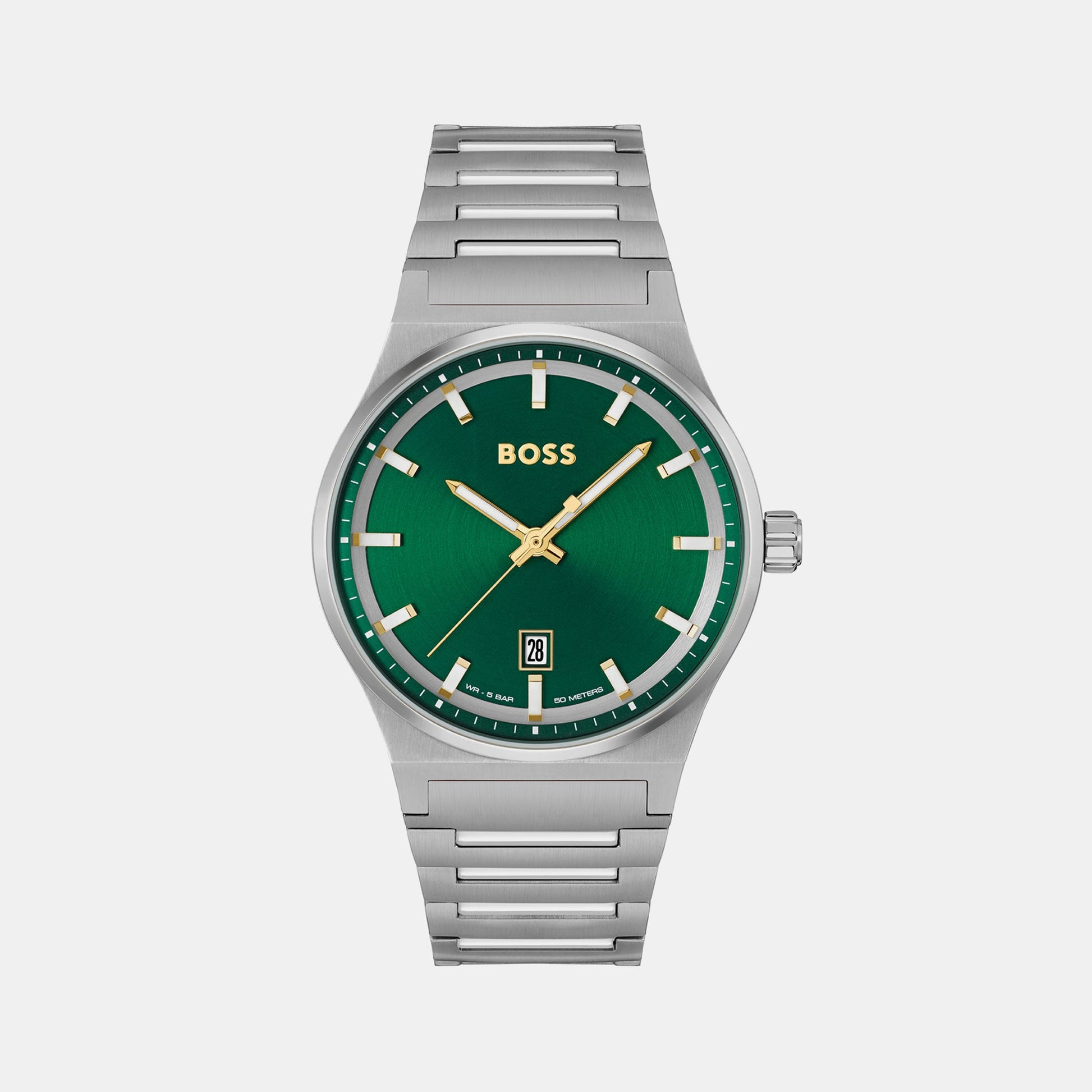 Candor Men Quartz Green Dial Analog Stainless Steel Watch 1514079