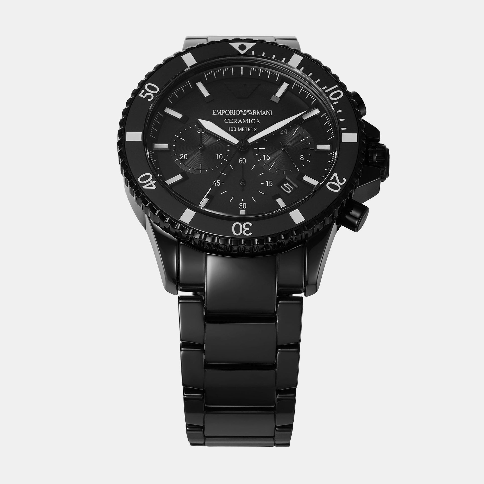 Helios (World Explorer) Men Quartz Black Dial Chronograph Stainless Steel Watch AR70010