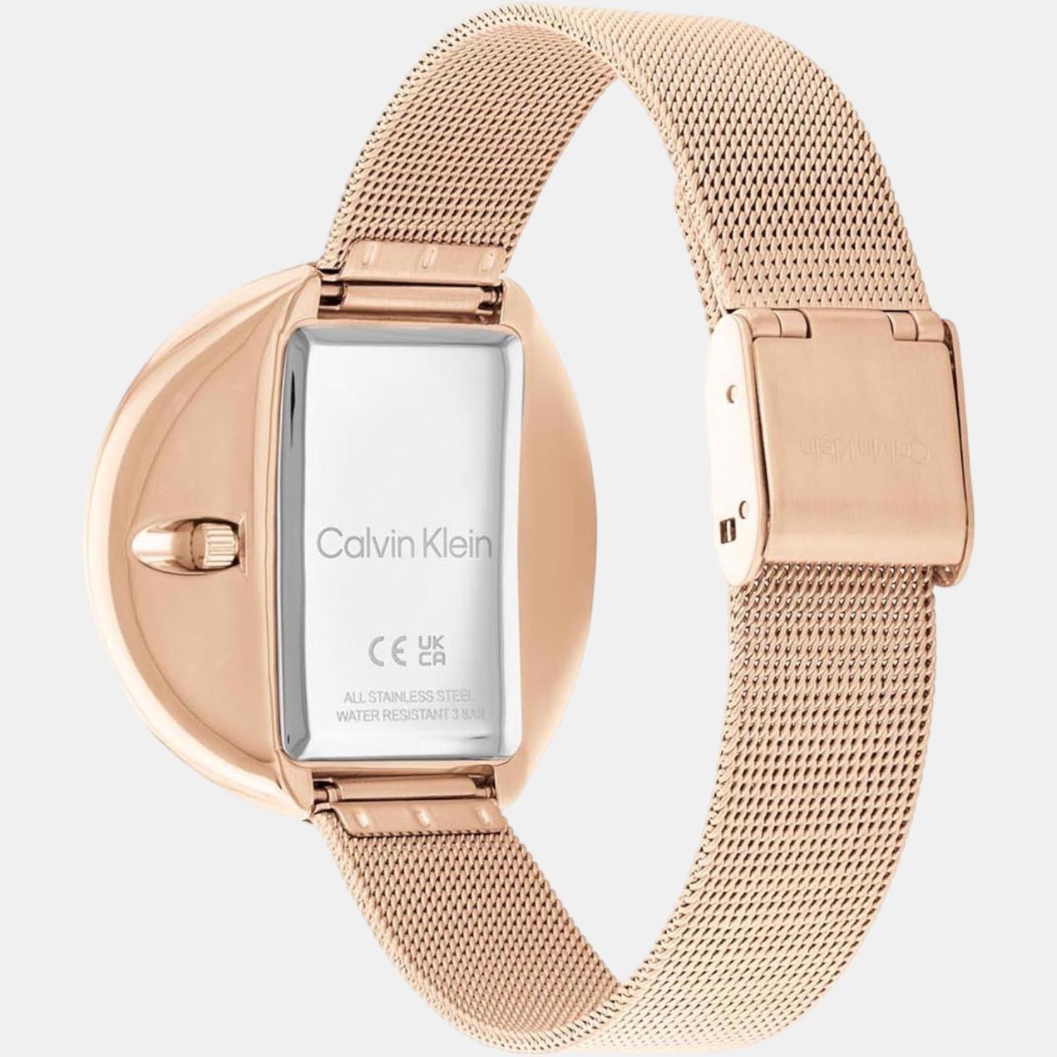 Circular Women Quartz Rose Gold Dial Analog Stainless Steel Watch 25200017