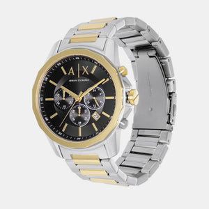 Banks Men Quartz Black Dial Chronograph Stainless Steel Watch AX7148SET