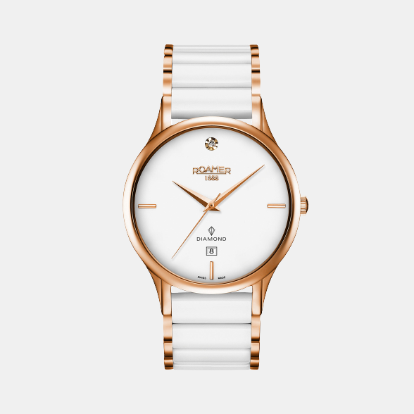 C-Line Men Quartz White Dial Analog Ceramic Watch 657833 49 29 60
