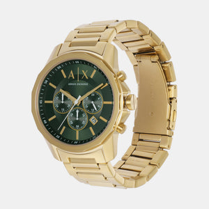 Banks Men Quartz Green Dial Chronograph Stainless Steel Watch AX1746