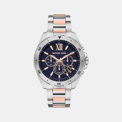 Brecken Men Quartz Blue Dial Chronograph Stainless Steel Watch MK9065