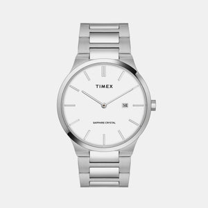 E Class Men Quartz White Dial Analog Stainless Steel Watch TWEG23600
