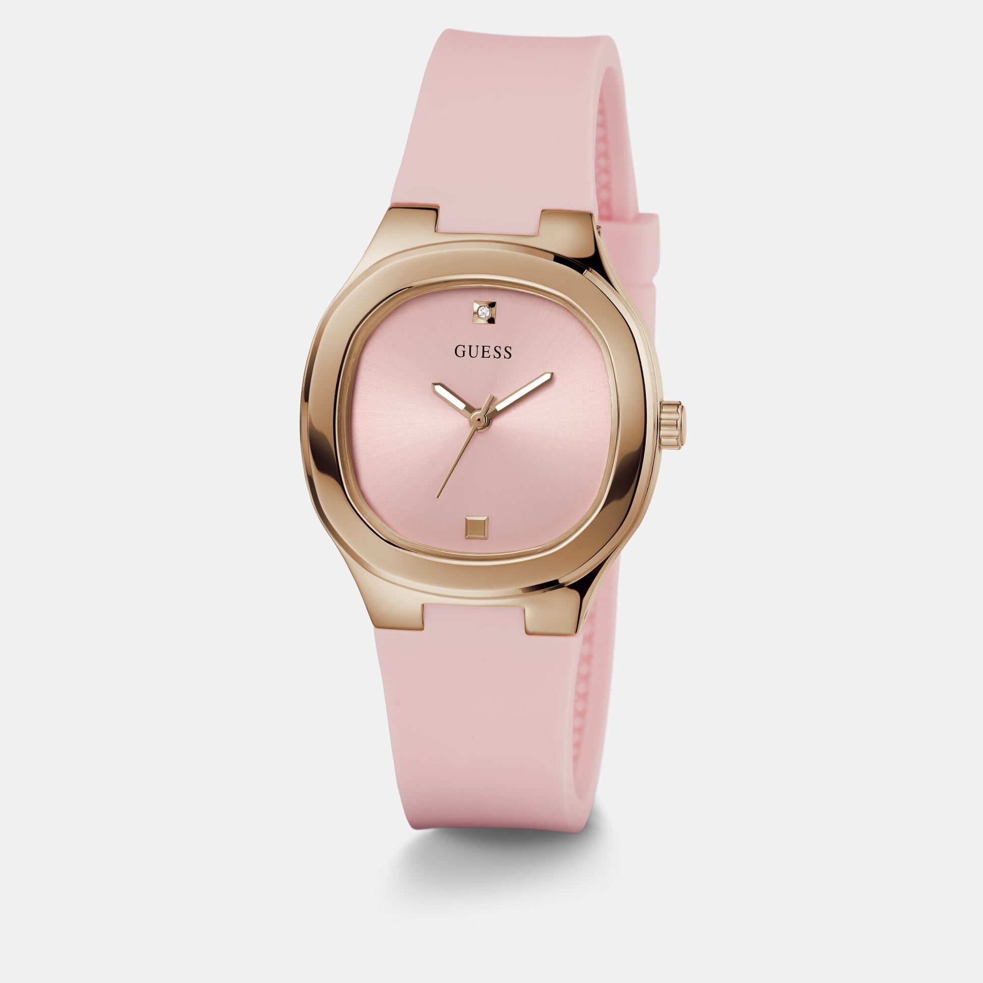 Eve Women Quartz Pink Dial Analog Silicone Watch GW0658L2