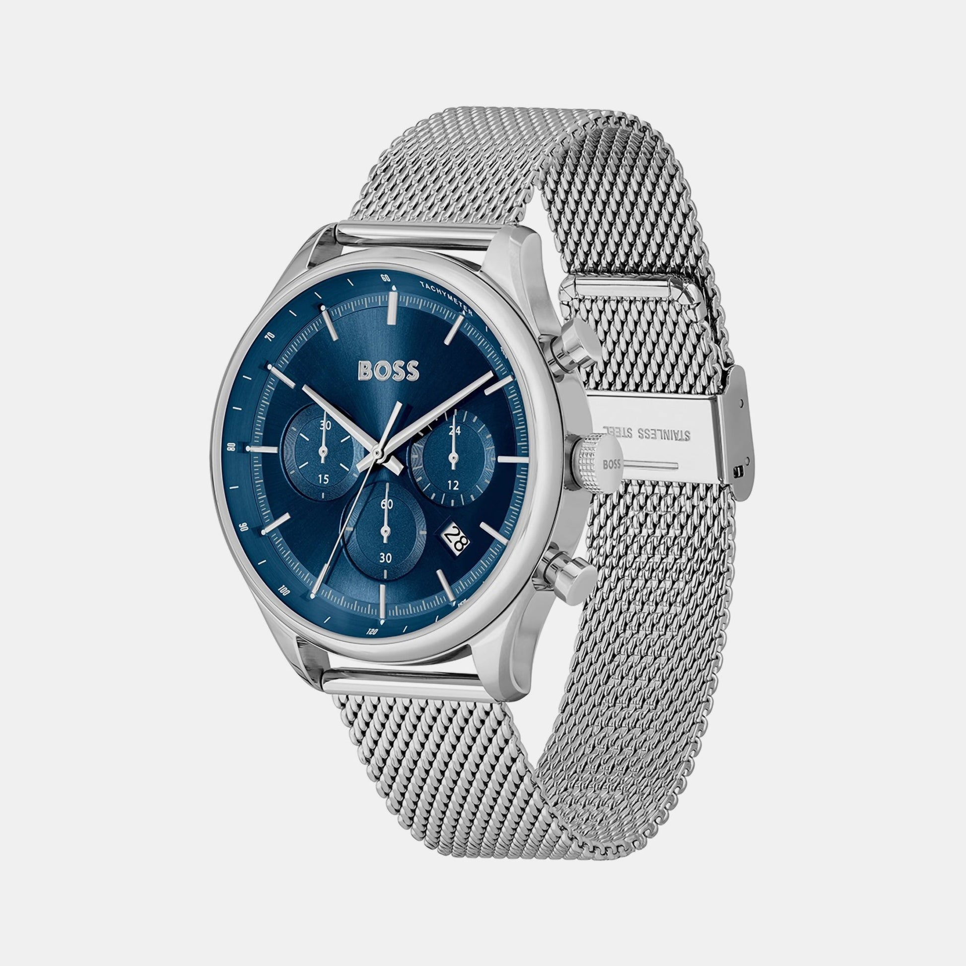 Gregor Men Quartz Blue Dial Chronograph Mesh Watch 1514052