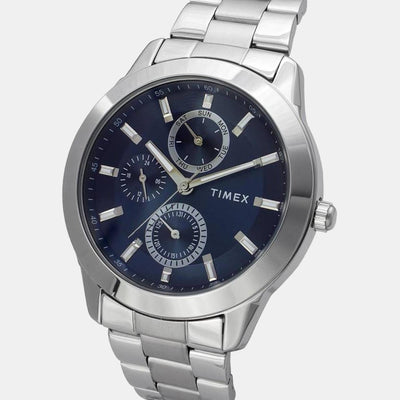 Fashion Men Quartz Blue Dial Chronograph Stainless Steel Watch TWEG18507