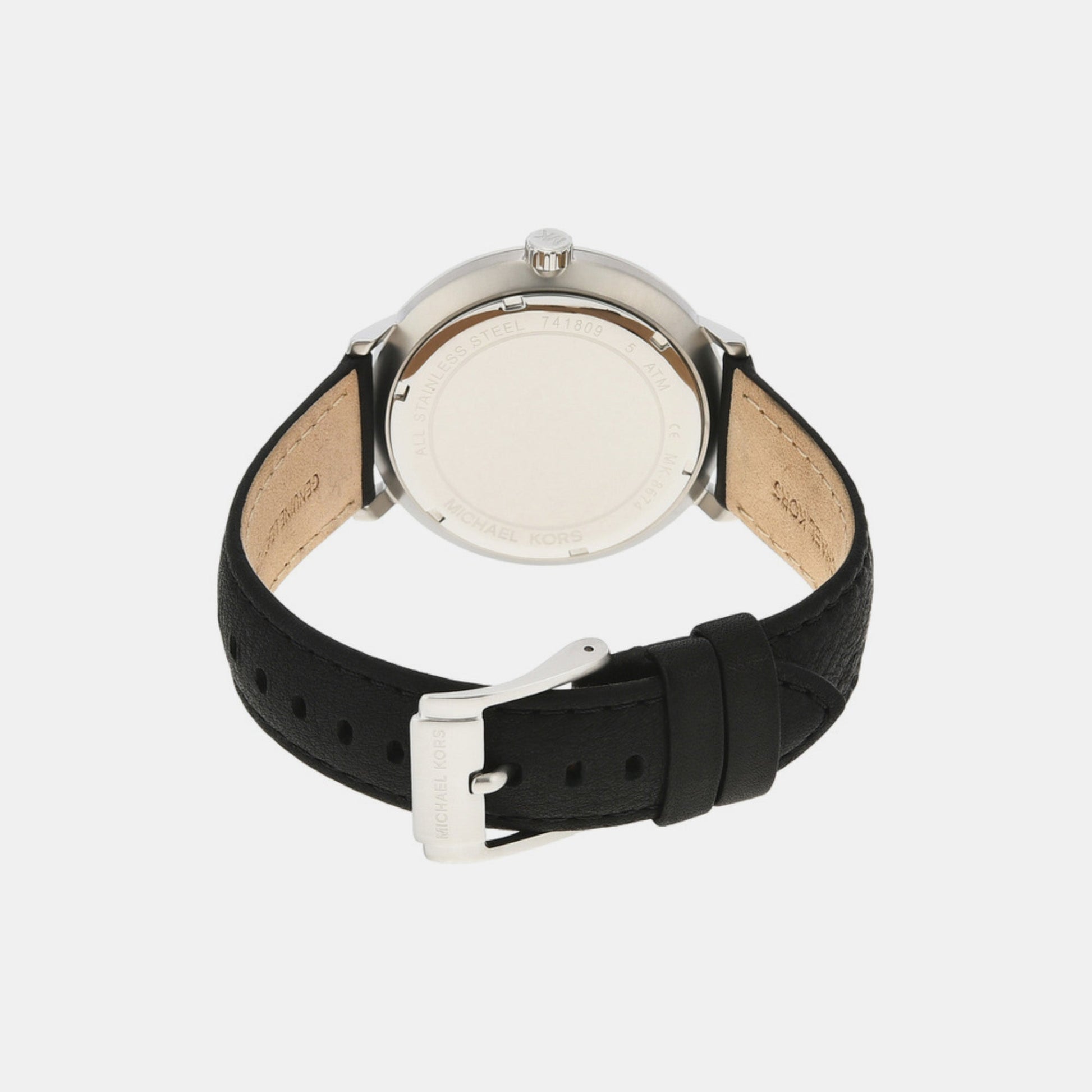Blake Men Quartz Silver Dial Analog Leather Watch MK8674