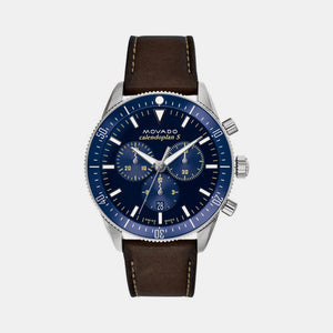 Heritage Men Quartz Blue Dial Chronograph Leather Watch 3650121
