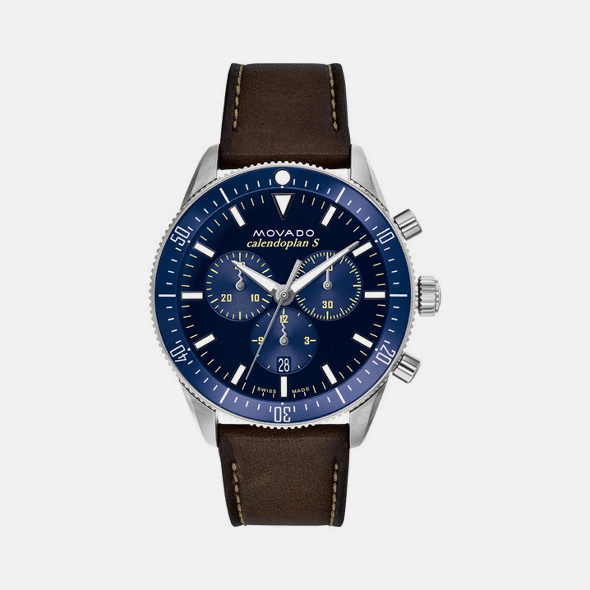 Heritage Men Quartz Blue Dial Chronograph Leather Watch 3650121