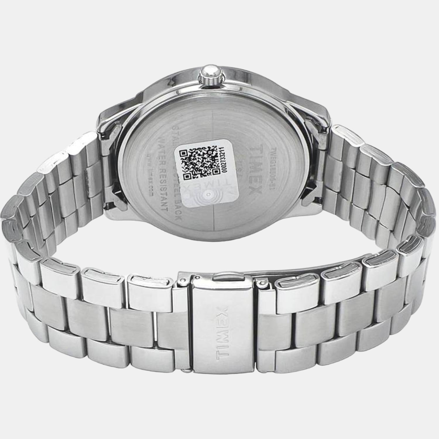 Fashion Men Quartz Silver Dial Multi-Function Stainless Steel Watch TWEG18506
