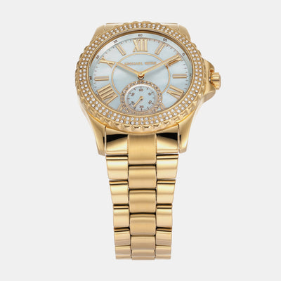 Everest Women Quartz Gold Dial Analog Stainless Steel Watch MK7401