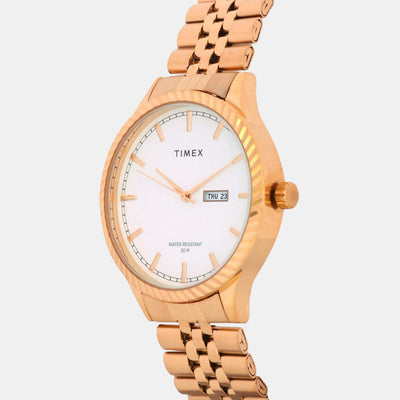 Classics Men Quartz White Dial Analog Stainless Steel Watch TW0TG7501