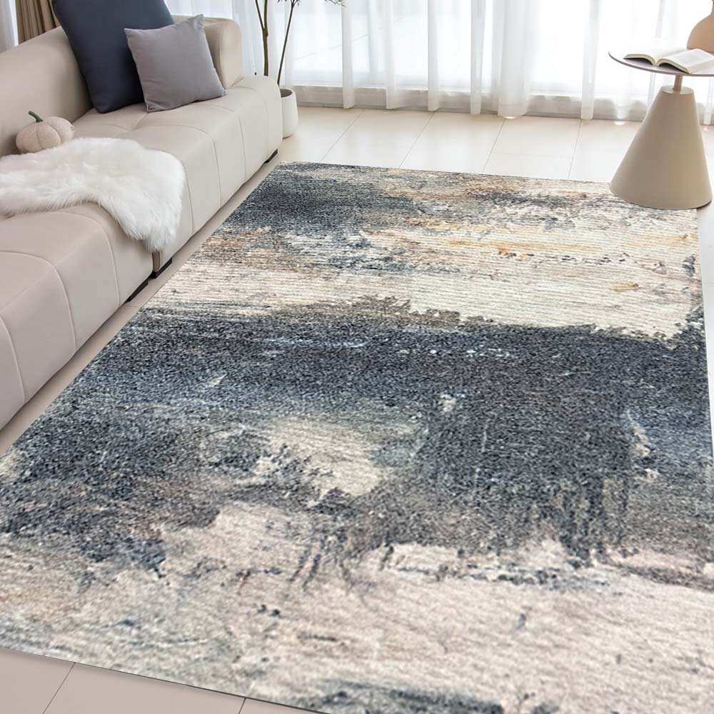 Digital Printed Premium Chenille Floor Carpet Mat, Super Soft Rug with Anti-Skid Backing, Modern Distressed Design - ACR004