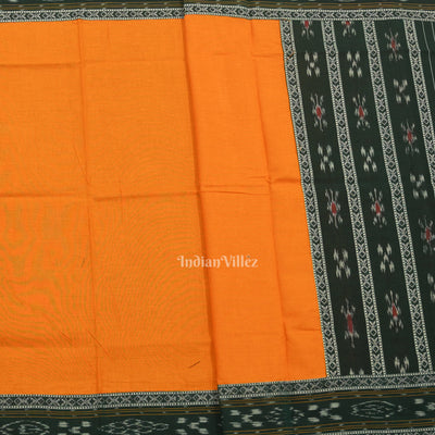 Green Yellow Pasapali Sambalpuri Cotton Dress set with Dupatta