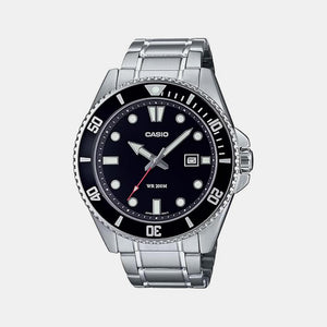Enticer Men Quartz Black Dial Analog Stainless Steel Watch A2189