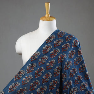 Blue - Dabu Bagru Block Print Cotton Fabric 02