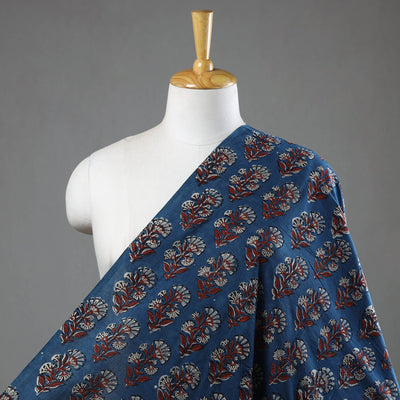 Blue - Dabu Bagru Block Print Cotton Fabric 02