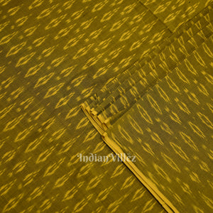 Mehendi Green Geometric Pochampally Ikat Cotton Fabric