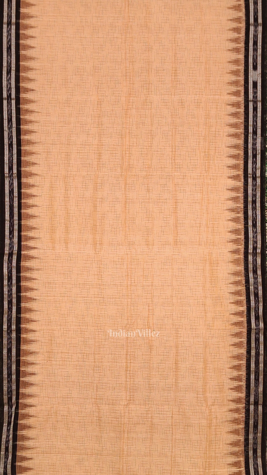 Peach Colour Jharana Maniabandha Cotton Saree