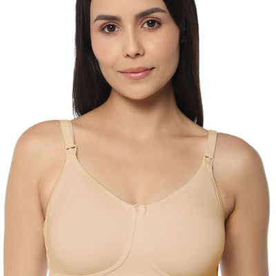 Maternity Non-padded Non-wired Cotton Bra - Hazelnut