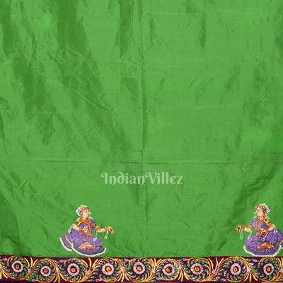 Purple Dual Tone Konark Temple Theme Pattachitra Saree