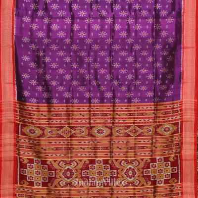 Purple Red Odisha Khandua Silk Saree